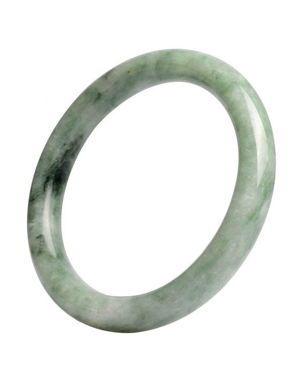 KARATGEM Natural Jadeite Jade Round Bangle Bracelet 55-64mm Inner From US Warehouse - C5182DQRWC6