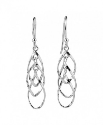 Sterling Silver Triple Twist Leaf Drop Dangle Earrings - CK12KJNZHFH