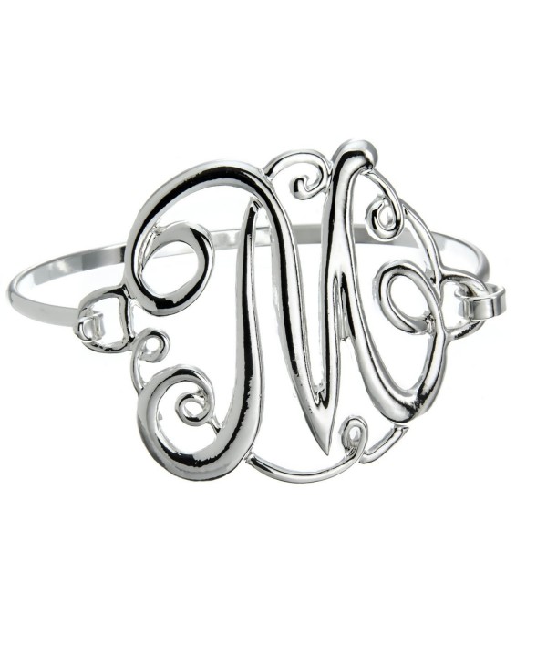 PammyJ Silvertone Initial Bangle Bracelet - CR11LBCFHE7