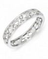 4.25mm Rhodium Plated Sterling Silver Stackable Carved Band - CB12K7JG2I9