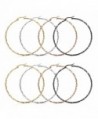 LOYALLOOK 3-4 Pairs Stainless Steel Twisted Hoop Earrings Set for Women Ear Piercing 25-55mm - CC186Q2HHWW