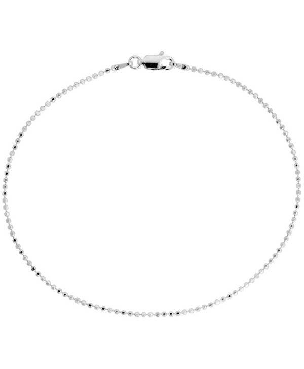 Sterling Silver Faceted Pallini Bead Ball Chain Necklaces & Bracelets 1.5mm Nickel Free Italy- 7-30 inch - CZ118FDHFI1