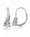 Sterling Silver Cubic Zirconia Trillion-Cut Leverback Drop Earrings - C017Y052Q3L