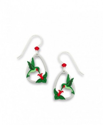 Hummingbird Red Throat with Flower Earrings Made in USA by Sienna Sky si1419 - CN11CUVPYDH