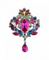 Merdia Created Crystal Brooch for Women Shiny Flower Teardrop Brooch Pin - Mutil-color - CS189D93C5O