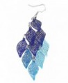 SunIfSnow Women Filigree Leaf Tassel Long Teardrop Dangle Drop Copper Earrings - blue - CN12NSVV8Z0