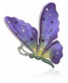 Akianna Hand Painted Swarovski Element Butterfly Brooch Pin - Purple - C4129F3Y3LL