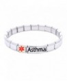 JSC Jewellery Asthma Medical Id Alert Bracelet Stainless Steel One Size Fits All Totally Adjustable - C71168ZG7TV