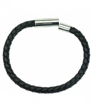 Braided Leather Bracelet Stainless magnetic in Women's Strand Bracelets