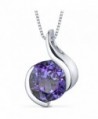 Simulated Alexandrite Bezel Pendant Necklace Sterling Silver Rhodium Nickel Finish 2.50 Carats - CP116FI9CXJ