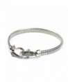 Stainless Steel Bracelet-BAYUEBA Square Snake Chain Bangle - Platinum Plated - C21847N23E9