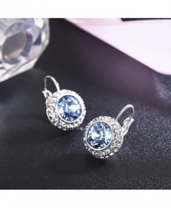 SBLING Platinum Plated Leverback Earrings Swarovski in Women's Drop & Dangle Earrings