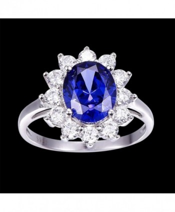 BONLAVIE Created Tanzanite Cluster Setting in Women's Statement Rings