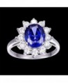 BONLAVIE Created Tanzanite Cluster Setting in Women's Statement Rings