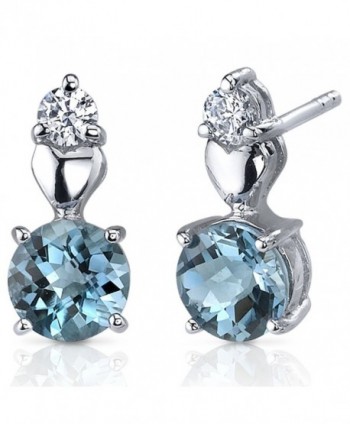 London Blue Topaz Earrings Sterling Silver Rhodium Nickel Finish Heart Design 2.00 Carats - CQ116NSEHTP