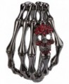 Hiddlston Crystal Sugar Skull Skeleton Bracelet Bangle For Women - Dark red - CT187K88NX2