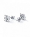 Sterling Silver Simple Zirconia Earrings