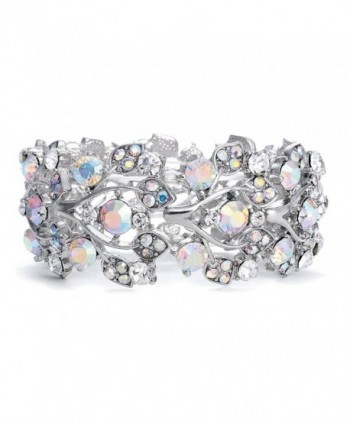 Mariell Aurora Borealis Crystal Stretch Bracelet - One Size Fits Most for Prom- Bridesmaids- and Weddings - CX12O496DNF