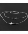 Sterling Silver Curved Sideways Necklace