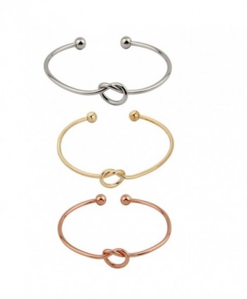 ZUOBAO Simple Love Knot Bracelet Tie the Knot Cuff Bangle - 3 colors 1 set - CB17YTZ33A5