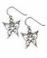 Sterling Silver Butterfly Pentacle Pentagram Earrings - CG110DFZRSJ