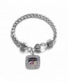 Librarian Library Classic Silver Plated Square Crystal Charm Bracelet - CR11LBGLEJ5