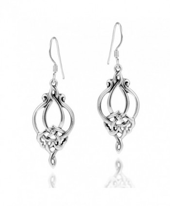 Gorgeous Celtic Filigree Knot Drop .925 Sterling Silver Dangle Earrings - C111GFPBCU3