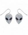 Lux Accessories Outer Space Glitter Alien Faces dangle earrings - CR12F77TM47