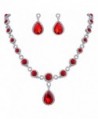 BriLove Infinity Y Necklace Silver Tone Birthstone - Ruby Color Silver-Tone - C2186S6I4N0