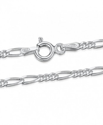 Amberta 925 Sterling Silver 2.7 mm Figaro Chain Necklace 16" 18" 20" 22" 24" in - C811ELDA5K3