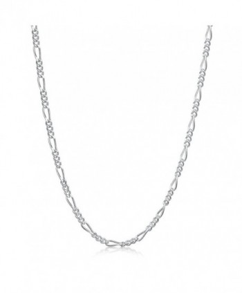 Amberta Sterling Silver Figaro Necklace