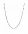 Amberta Sterling Silver Figaro Necklace