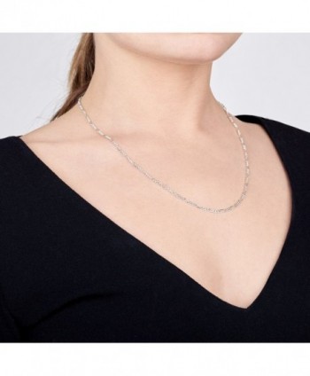 Amberta Sterling Silver Figaro Necklace in Women's Chain Necklaces