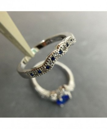 Created Sapphire Wedding Jewelry Plated in Women's Wedding & Engagement Rings