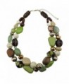 BOCAR 2 Layer Statement Chunky Beaded Fashion Necklace for Women Gifts - olive - CL182G7IC27