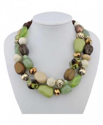 Statement Chunky Fashion Necklace NK 10384 olive