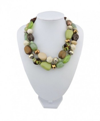 Statement Chunky Fashion Necklace NK 10384 olive in Women's Collar Necklaces