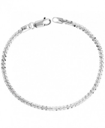 Sterling Silver Sparkle Rock Chain Necklaces & Bracelets 2.9mm Diamond cut Nickel Free Italy- 7-30 inch - CU114GQLVNB