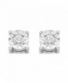 Sterling Silver .10ct. TDW Round-Cut Diamond Miracle-Plated Stud Earrings (J-K-I3) - White - CR184TLE4KU