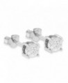 Sterling Round Cut Diamond Miracle Plated Earrings in Women's Stud Earrings