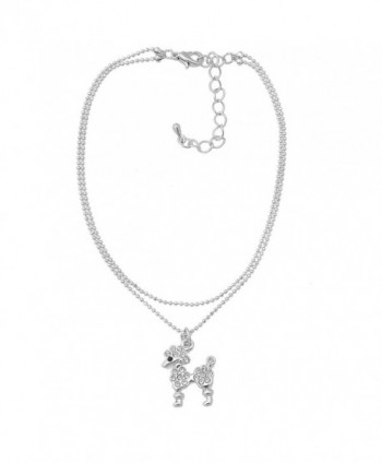 Spinningdaisy Silver Plated High Gloss Poodle Anklet - CC11DYXFNYZ