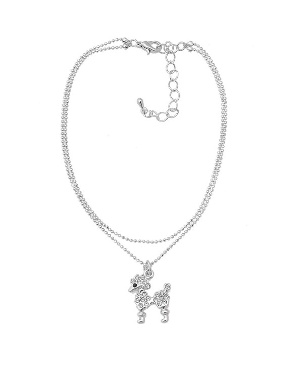 Spinningdaisy Silver Plated High Gloss Poodle Anklet - CC11DYXFNYZ