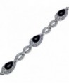 Black Marcasite Bracelet Sterling Silver Plated in Women's Link Bracelets