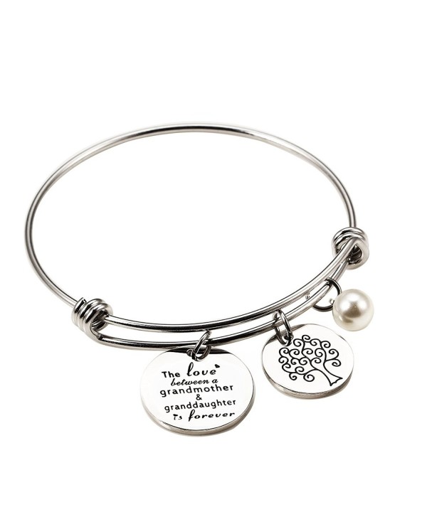 Meibai Grandmother Personalized Granddaughter Expandable - Grandmother and Granddaughter Expandable Bracelet - C6189D8DGXX