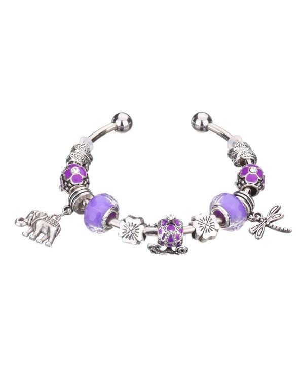Susenstone DIY Bohemian Style Jewelry Beaded Bracelet Chains - Purple - C412IGA4KDT