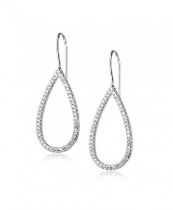 Evermarker Titanium Crystal Sterling Silver Heart Shape Fashion Earrings for Women (White) (Waterdrop Shape) - C612K1KF9VP