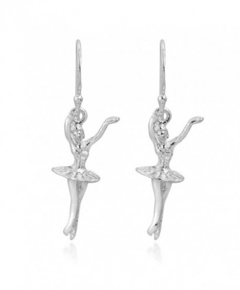 Graceful Ballerina Dancer .925 Sterling Silver Dangle Earrings - C411N2ZJ2VZ