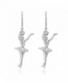 Graceful Ballerina Dancer .925 Sterling Silver Dangle Earrings - C411N2ZJ2VZ