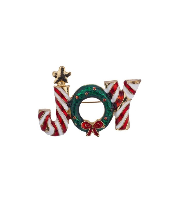 Lux Accessories Vintage Holiday Christmas Xmas Santa Brooch Pin Jewelry - Candy Joy - CG12NH9TGDX