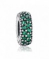 Inspiration Within with Fancy CZ Spacer 925 Sterling Silver Bead Fits European Charm Bracelet - Green - CQ12JICS0H7